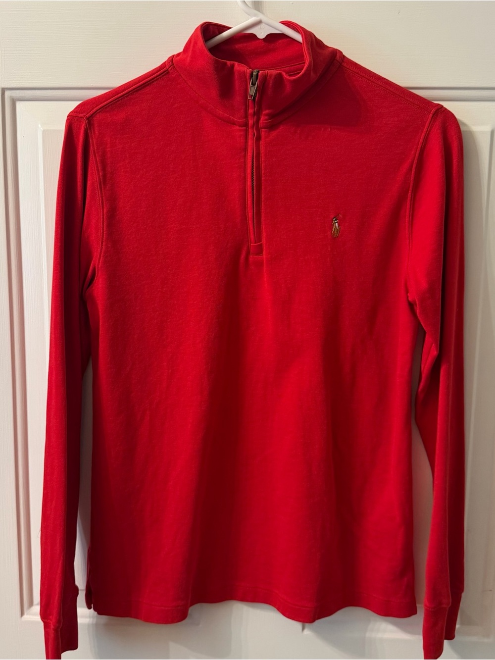 Ralph Lauren Red Long Sleeve Quarter-Zip Tee